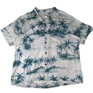 Hawaiian VTG Bishop St. Barkcloth Aloha shirt Mens 2XL